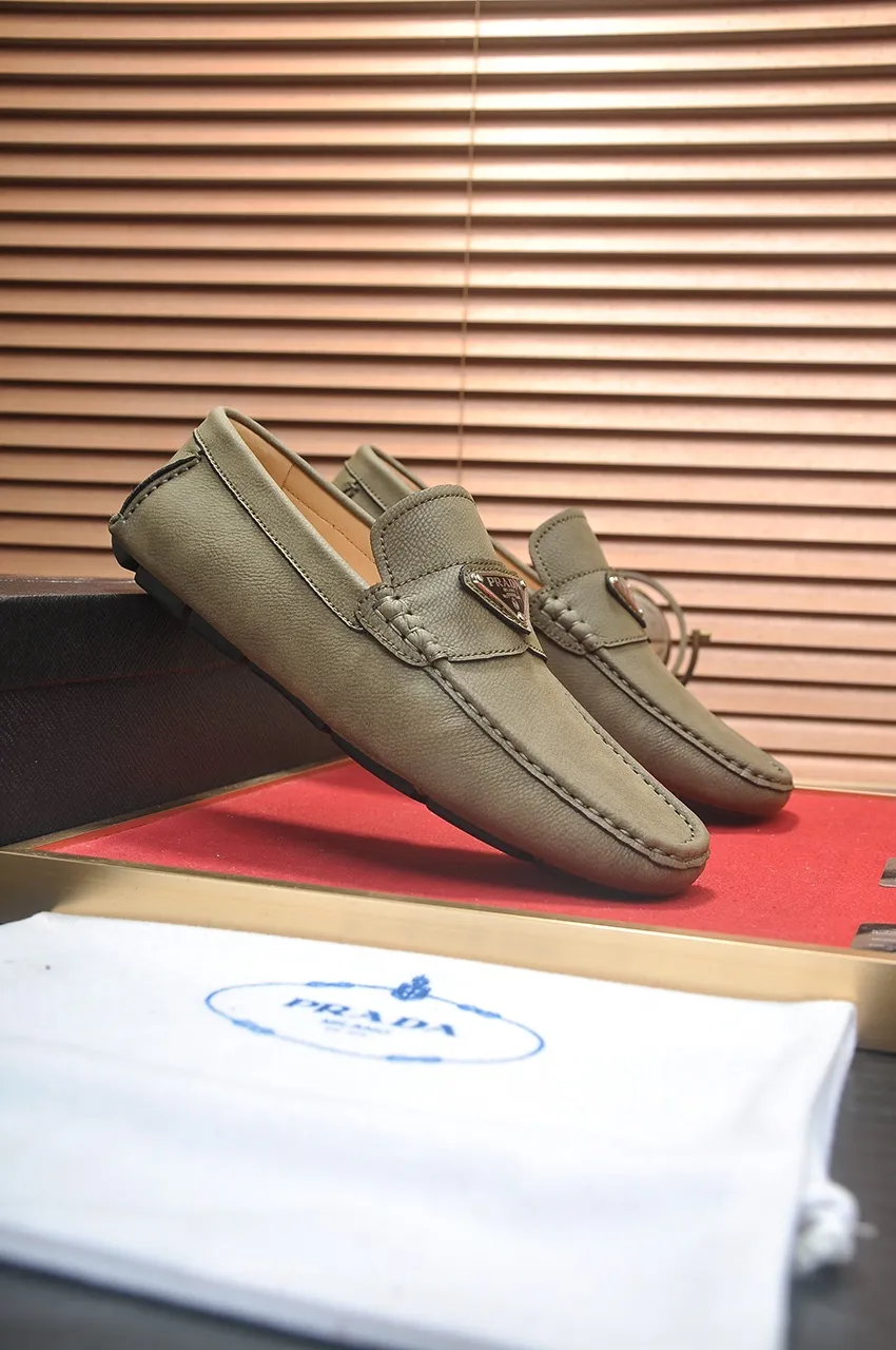Men's Men's Shoes💰420💶【PRADA】 (High-end Niuli) New 🍀PRADA - Prada Doudou Shoes! Made of imported original cowhide, the inner top layer is comfortable cowhide lining! Original wear-resistant rubber outsole! High quality products! Code number 38-45 (45 customized)